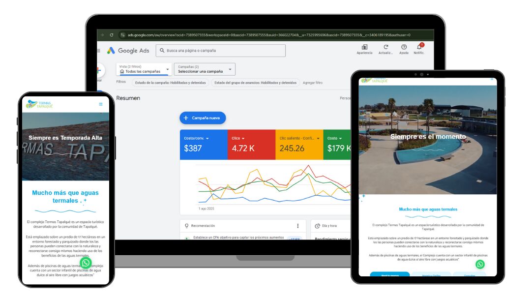 Publicidad en Google y Meta ads de Reddor Marketing - Agencia de publicidad digital para Termas Tapalqué