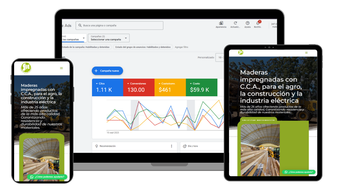 Digitalización-negocio-Sie-Maderas caso de éxito digitalizar negocio con publicidad online SIE Maderas - Diseño web profesional